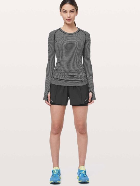 lululemon athletica Tops - Lululemon Swiftly Tech Longsleeve (gray/black striped)